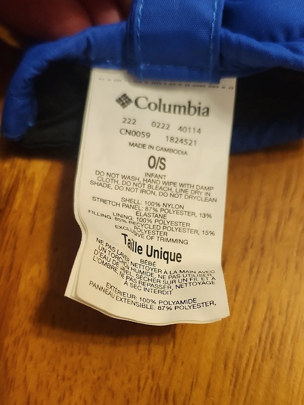Infant Columbia Chippewa III Mittens NWOT